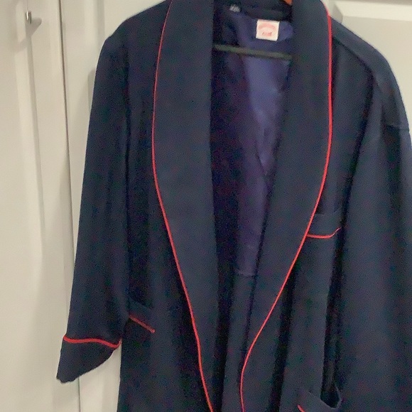 Men’s Vtg Brooks Brothers Robe House Coat, Wool, Hugh Hefner Style Cigar Robe L - Picture 9 of 16